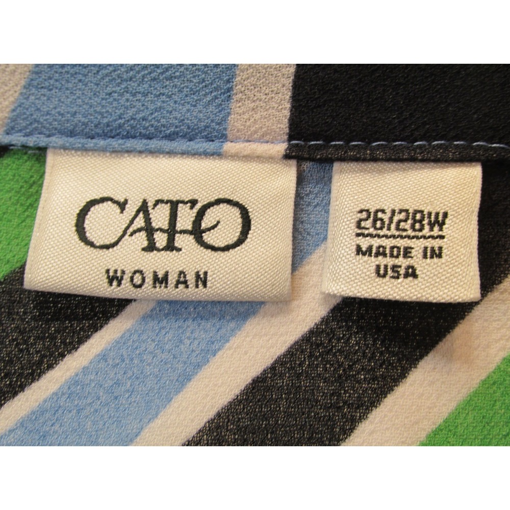 Cato Sheer Tie Front Cover Up Blouse Women 26W Multicolor Geometric Kimono Top - Picture 4 of 11